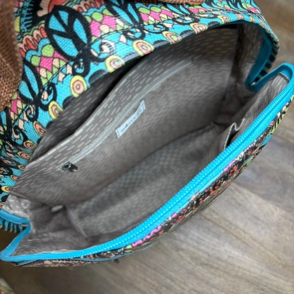 SAKROOTS Backpack Bag Canvas Boho Southwestern Artsy Colorful‎ EUC